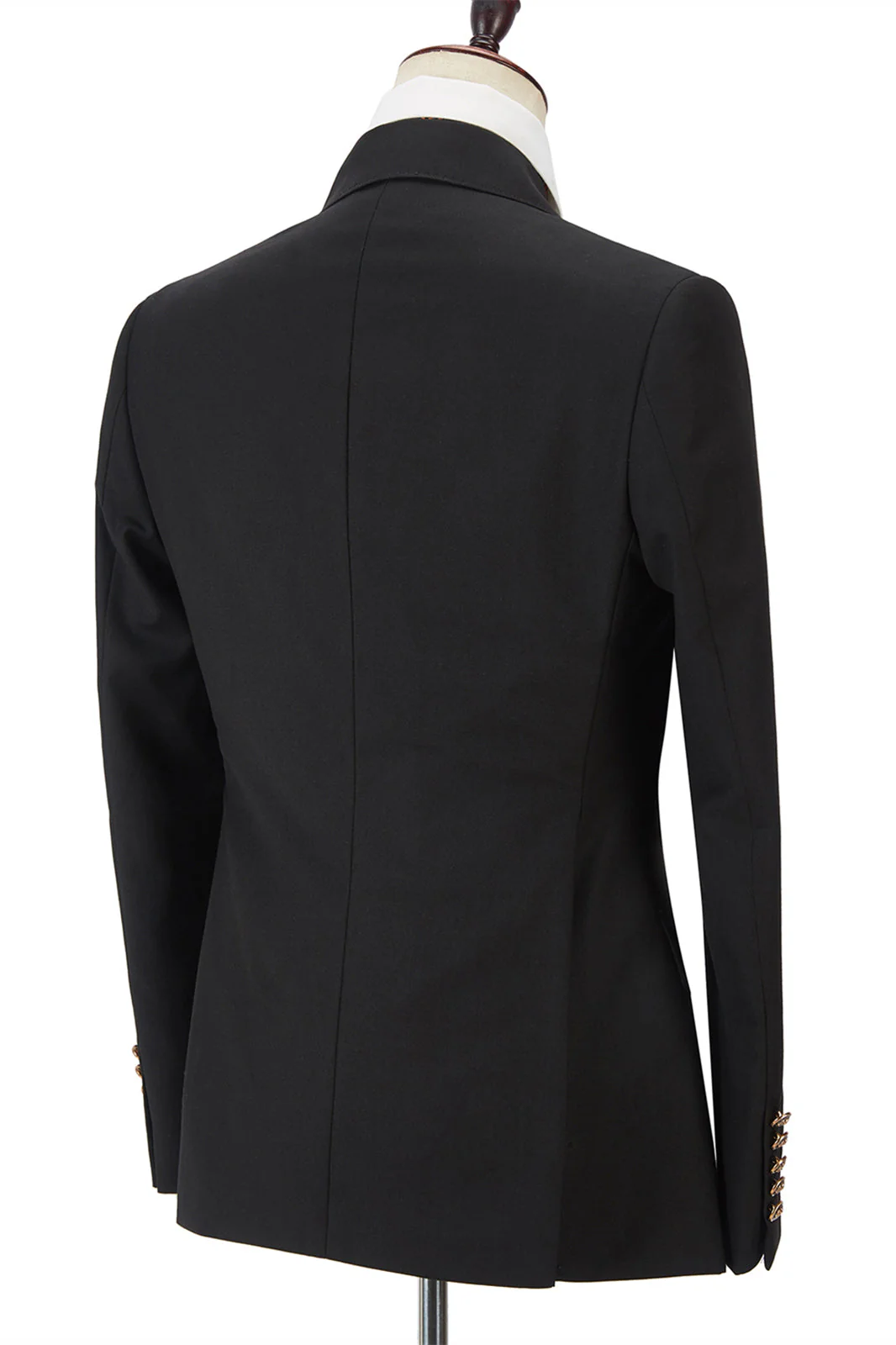 Black Double Breasted Men's Formal Suit with Peak Lapel - Image 2