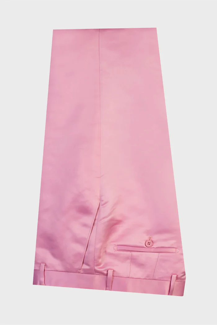 Pink Sequin Prom Suit with Satin Peaked Lapel - Image 3