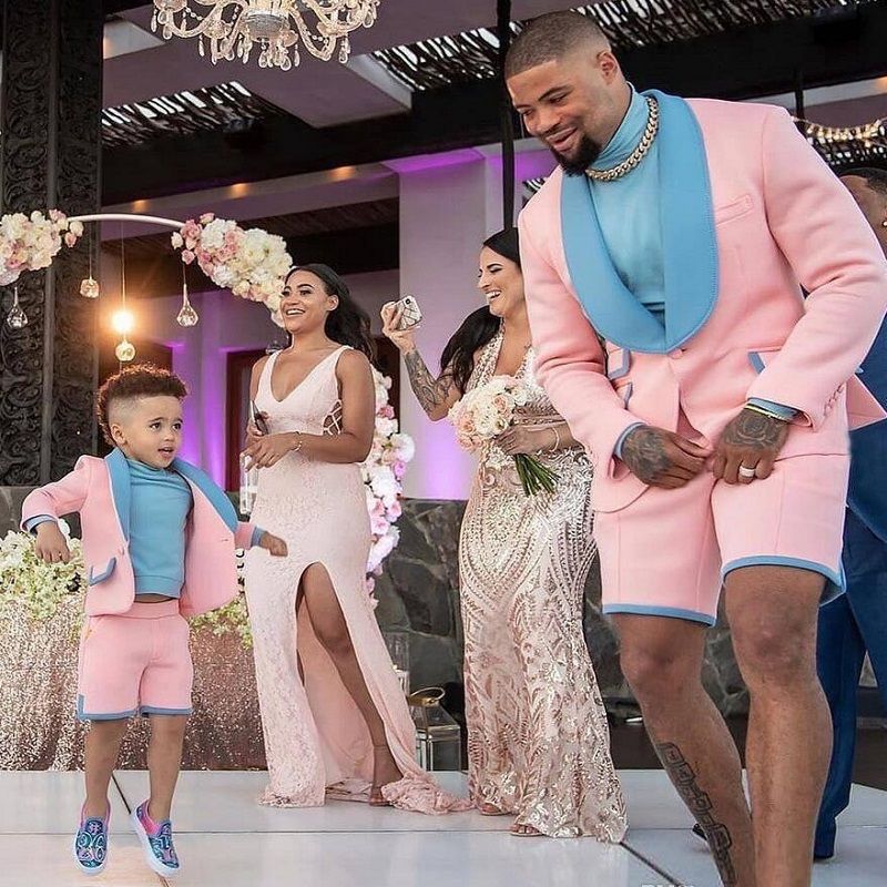 Pink Shawl Lapel One Button Custom design Wedding Suits for Men - Image 2
