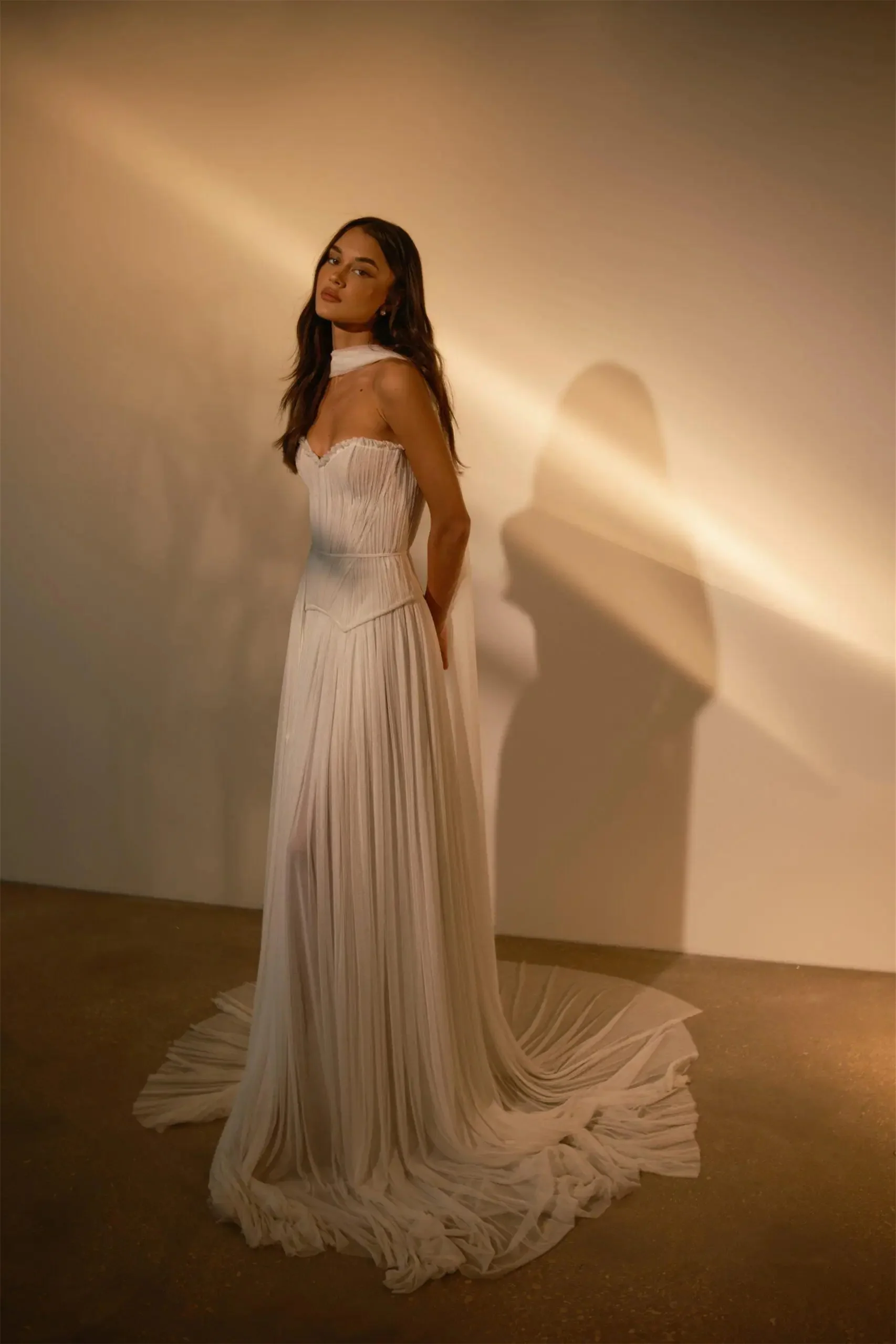 Pretty Sweetheart Strapless Sleeveless A-Line Prom Dress Long Pleats With Lace-Up Back - Image 3