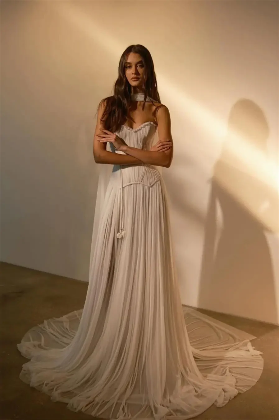 Pretty Sweetheart Strapless Sleeveless A-Line Prom Dress Long Pleats With Lace-Up Back - Image 5