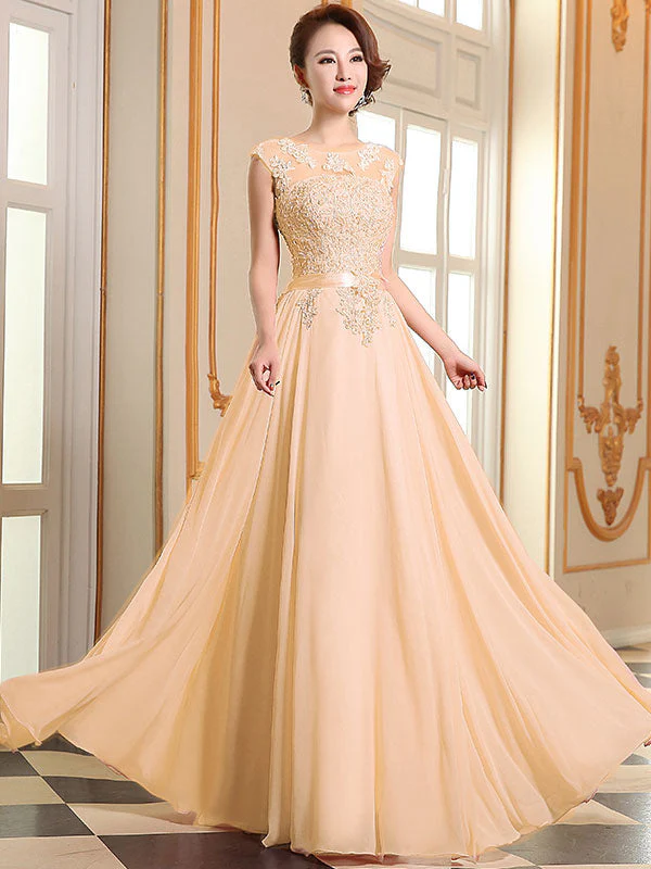 Eleagnt Evening Dresses Soft Pink Lace Applique Evening Dresses Chiffon Sleeveless Sash Floor Length Formal Gowns - Image 19