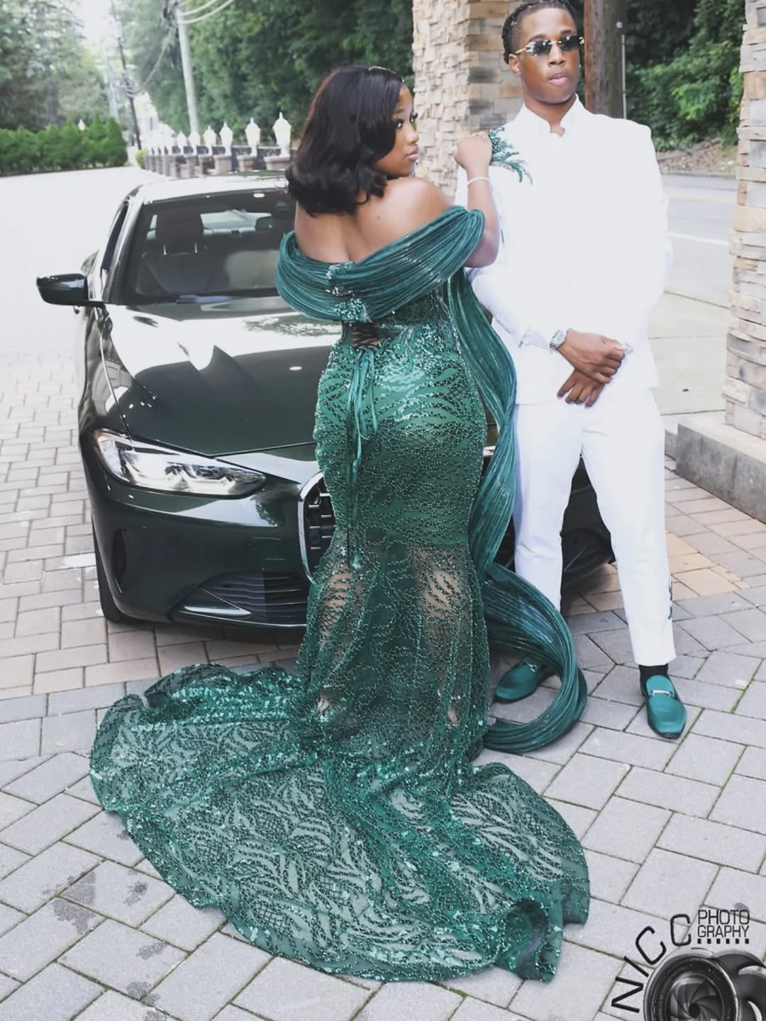 Romantic Emerald Green Strapless Sleeveless Mermaid Prom Dresses Sheath Long With Lace-Up Back - Image 2