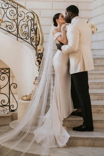 Modern Spaghetti-Straps Cap Sleeves Mermaid Wedding Dresses Online - Image 3