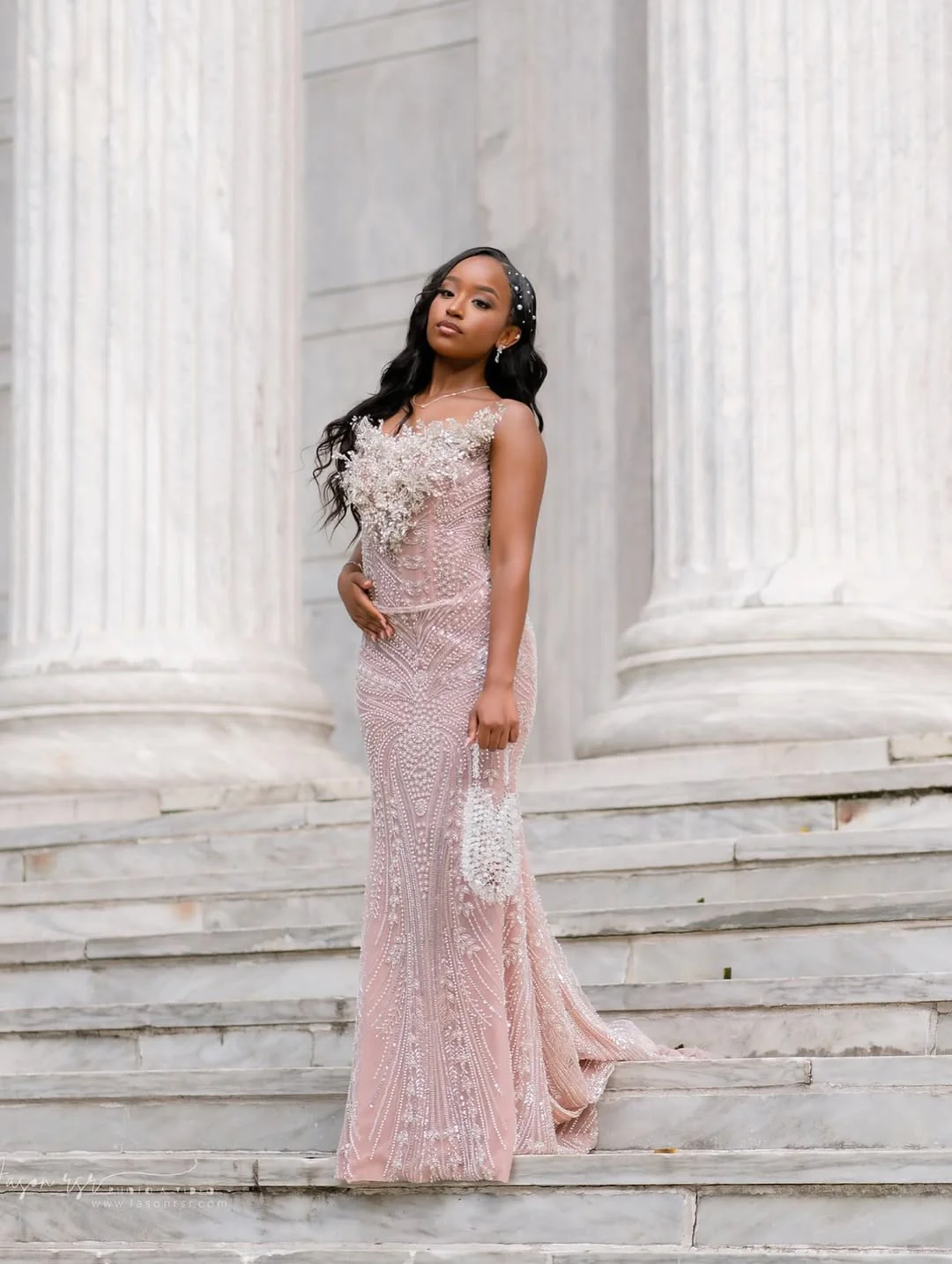 Romantic Strapless Sleeveless Mermaid Prom Dresses Column Gem With Lace-Up Back - Image 4