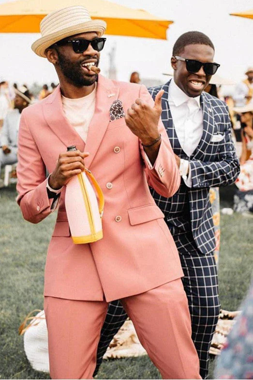 Double Breasted Peaked Lapel Men's Prom Suits - Image 2