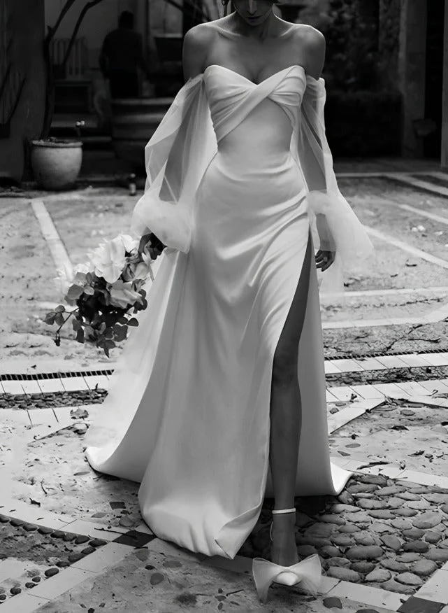 Satin Wedding Dress for Summer Beach Church Resort - Image 2