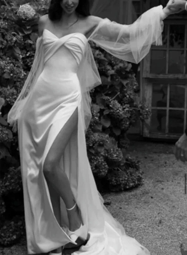 Satin Wedding Dress for Summer Beach Church Resort - Image 6