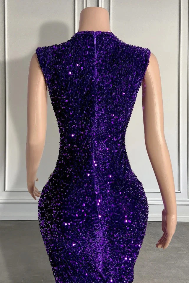 Sequined Sleeveless Mermaid Prom Dress with Beadings - Image 3