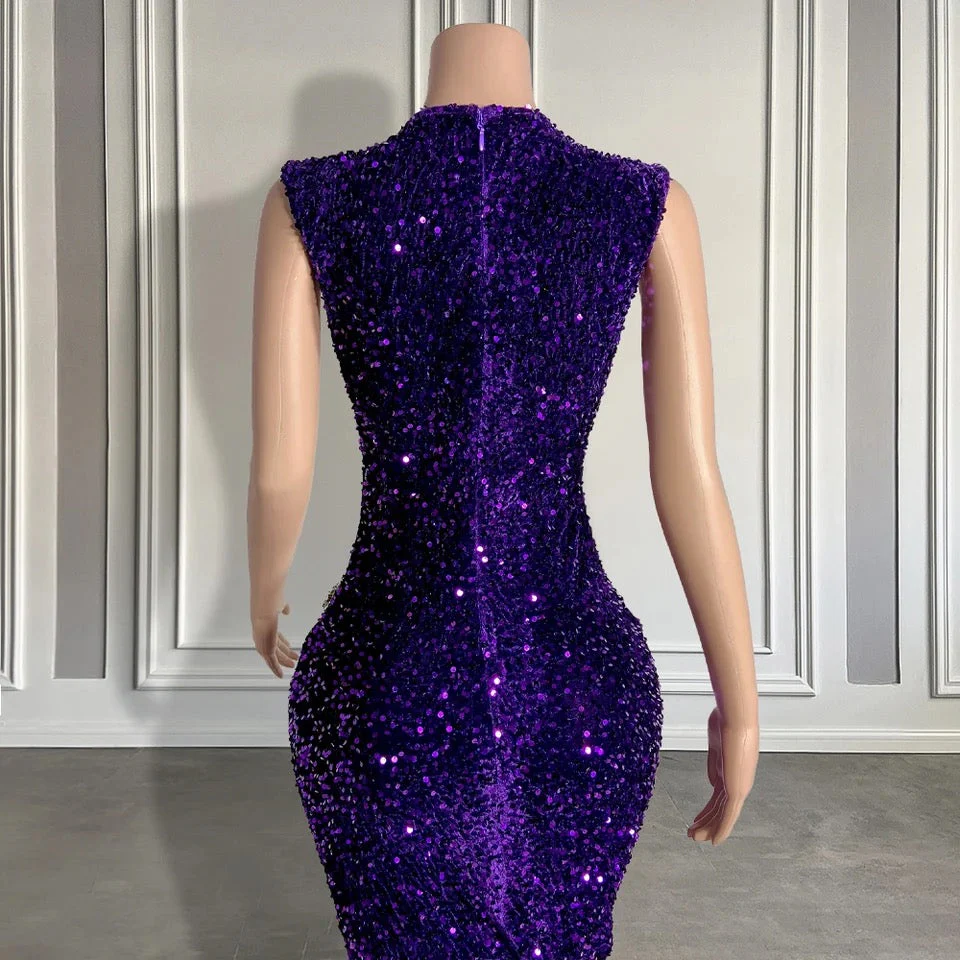 Sequined Sleeveless Mermaid Prom Dress with Beadings - Image 7