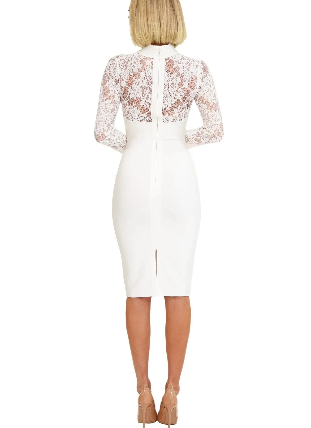 Sex Long Sleeves High Neck Sheath/Column Homecoming Dresses - Image 4