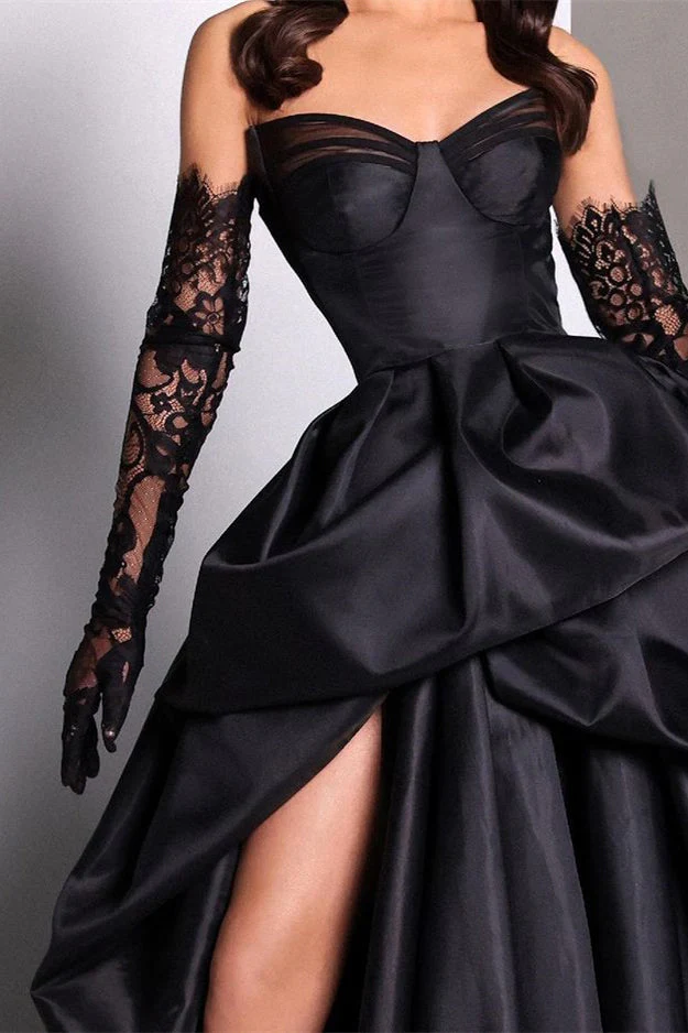 Sexy Black Sweetheart Mermaid Prom Dress Long With Slit Online - Image 2