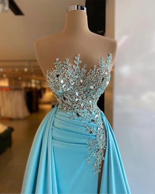 Sexy Sleeveless Sequins Mermaid Prom Dress with Detachable Train - Image 2