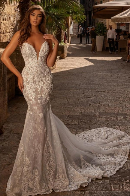 New Arrival sweetheart sleeveless mermaid lace Wedding Dresses - Image 3