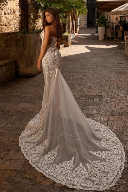 New Arrival sweetheart sleeveless mermaid lace Wedding Dresses - Image 4