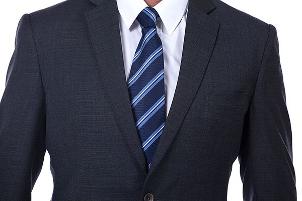 Sharp-looking Plaid Grey Mens Suits Notch Lapel Suits for Men - Image 4