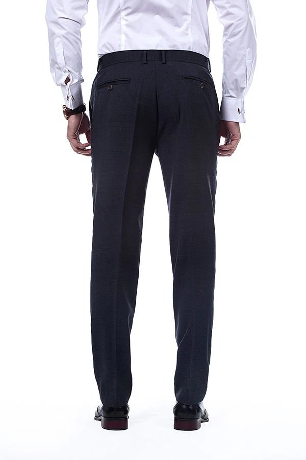 Sharp-looking Plaid Grey Mens Suits Notch Lapel Suits for Men - Image 8
