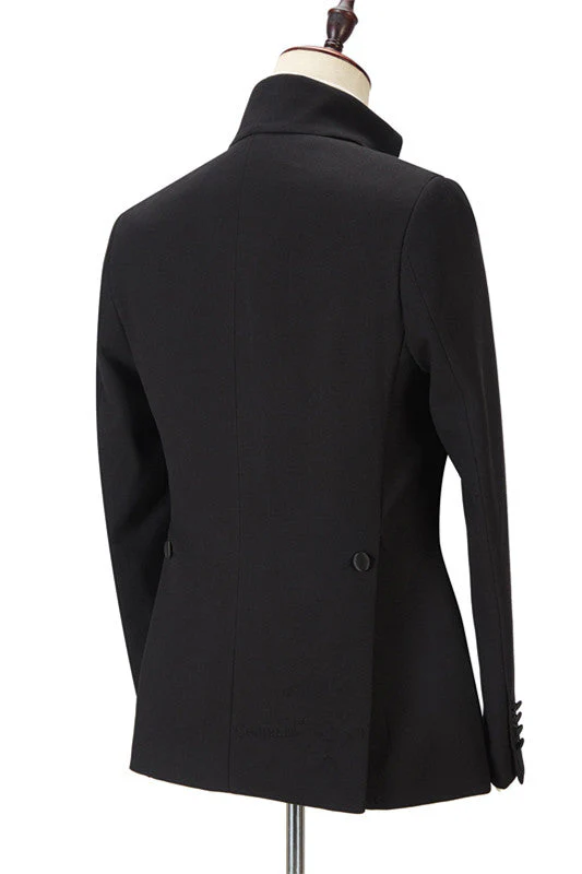 Chic Black Designer Slim Fit Peaked Lapel Men Suits for Prom - Image 2