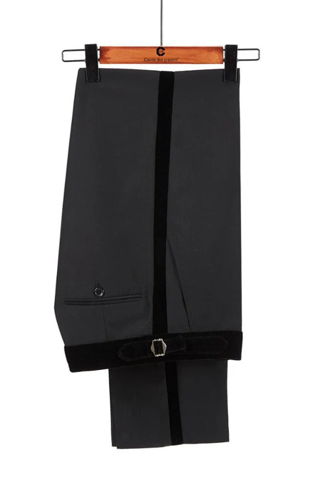 Shawl Lapel Double Breasted Sparkle Black Wedding Suits - Image 2
