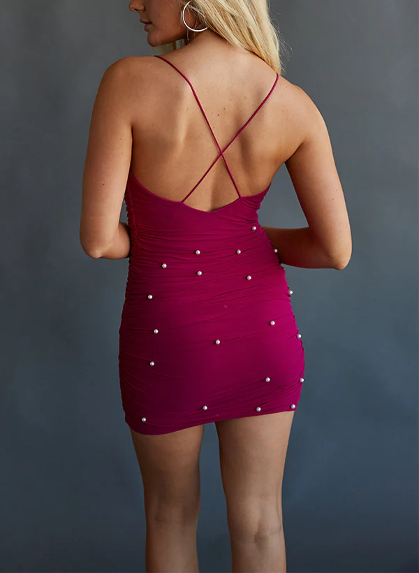 Sheath/Column Short/Mini Homecoming Dresses With Beading - Image 2