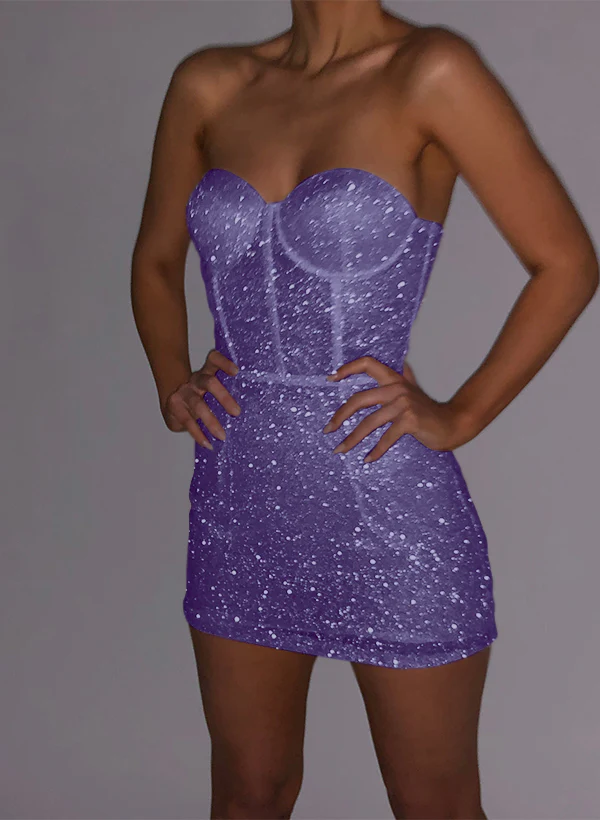 Sheath/Column Sweetheart Sleeveless Short/Mini Sequined Homecoming Dresses - Image 23