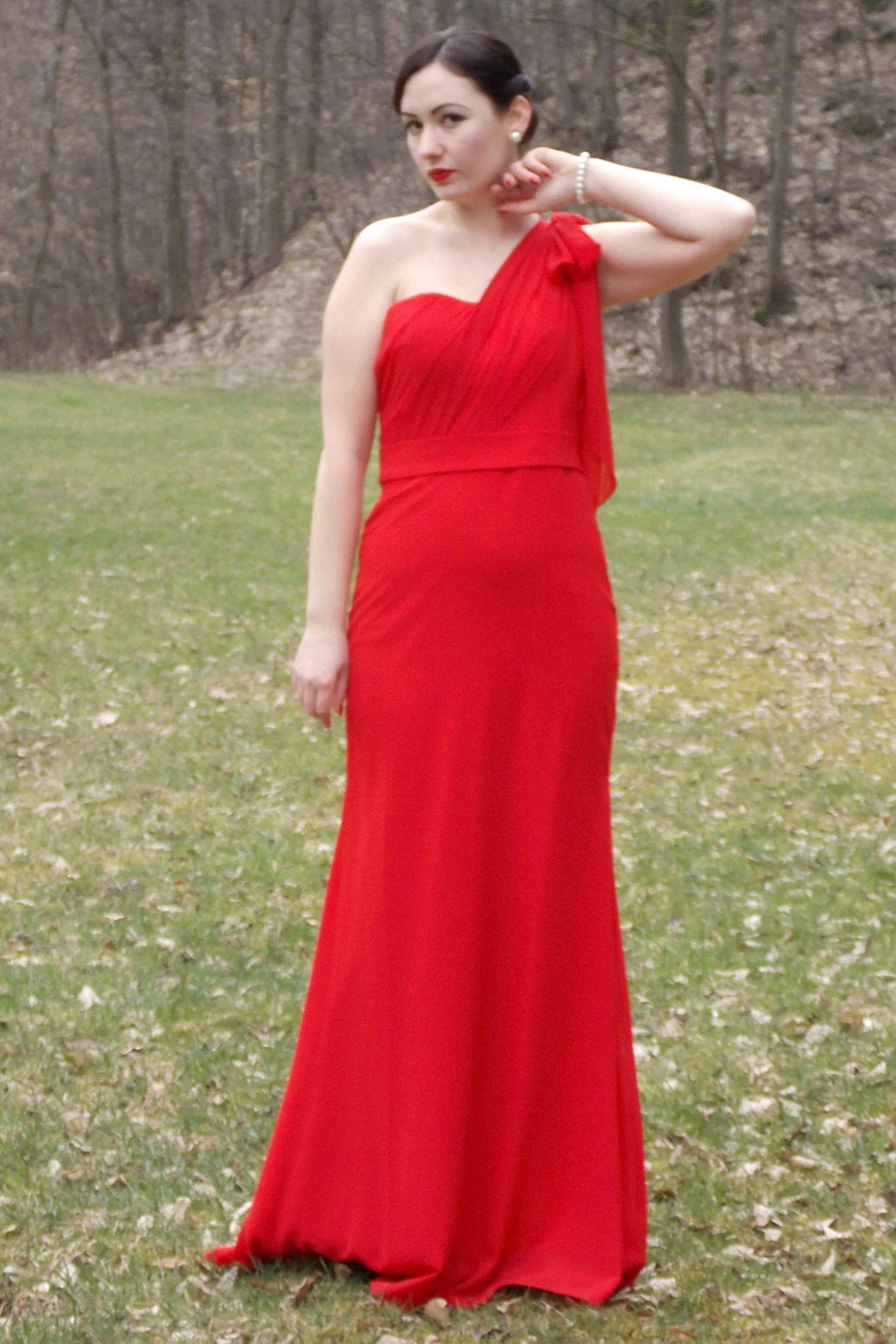 Sheath One-shoulder Floor Length Chiffon Sleeveless Bridesmaid Dress - Image 8
