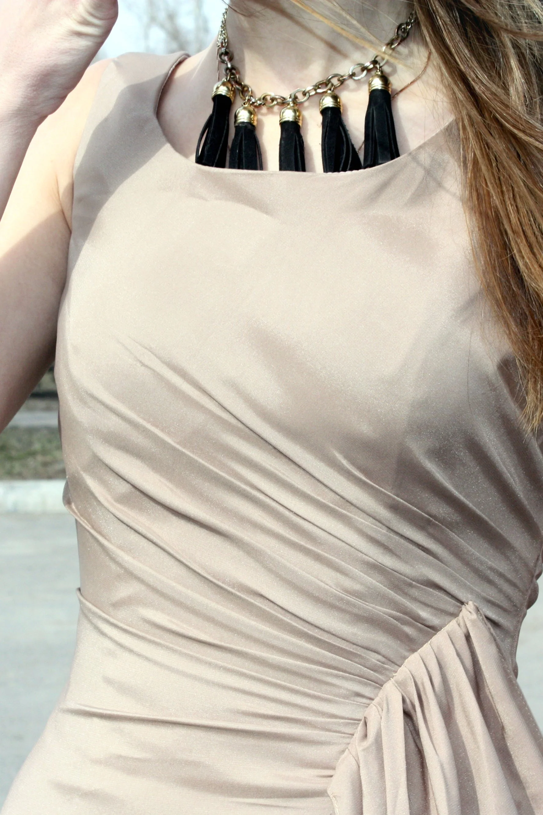Sheath Small Round Collar Floor Length Chiffon Evening Dress - Image 6