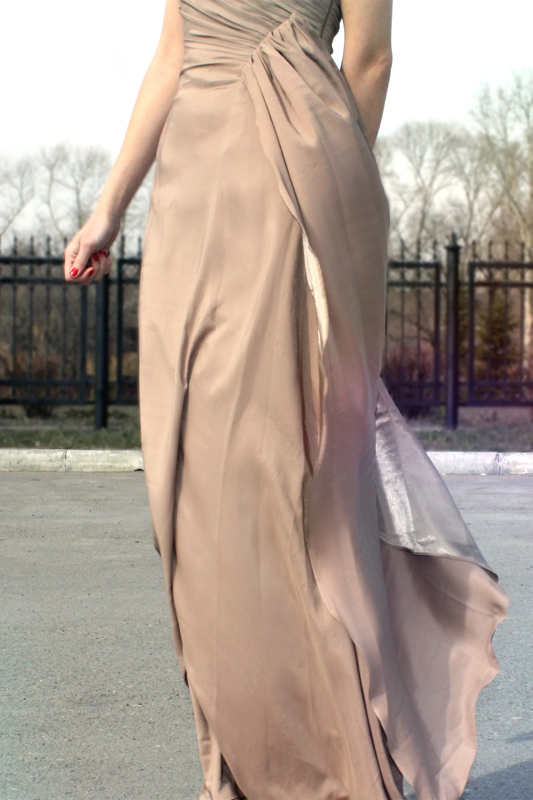 Sheath Small Round Collar Floor Length Chiffon Evening Dress - Image 7
