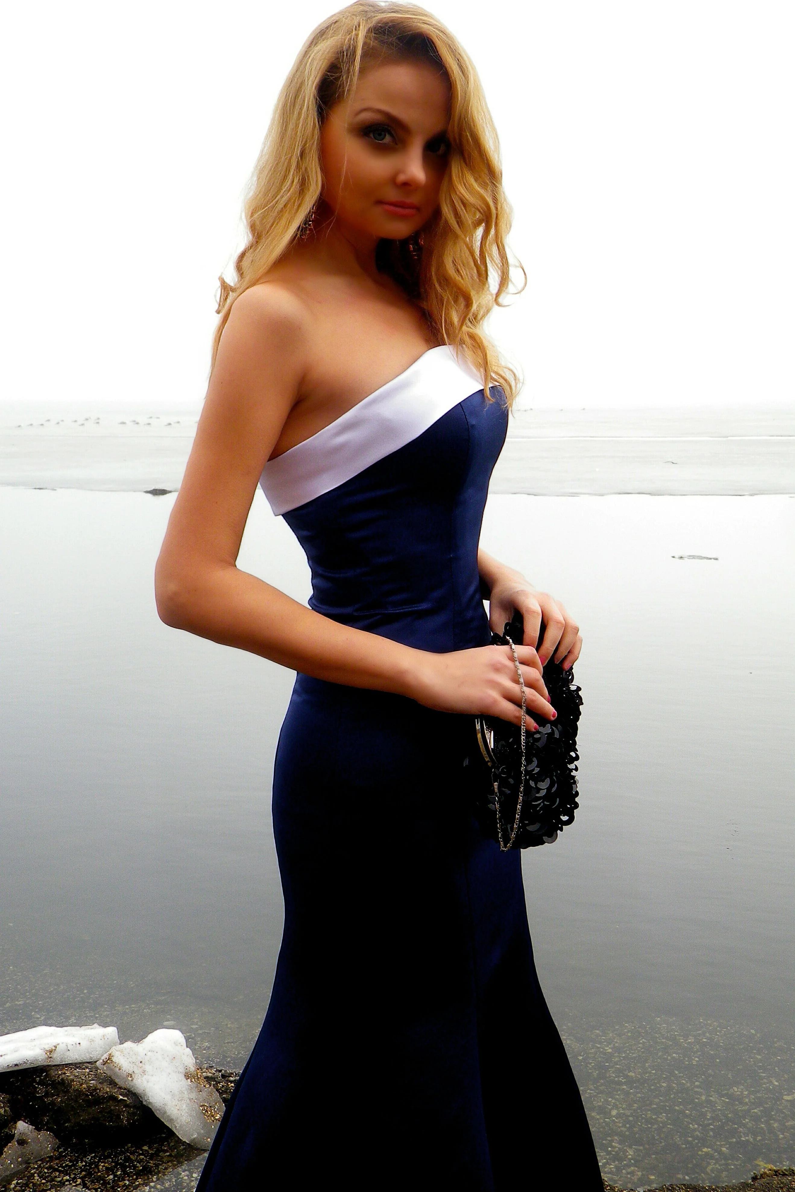 Sheath Strapless Floor Length Charmeuse Evening Dress - Image 4