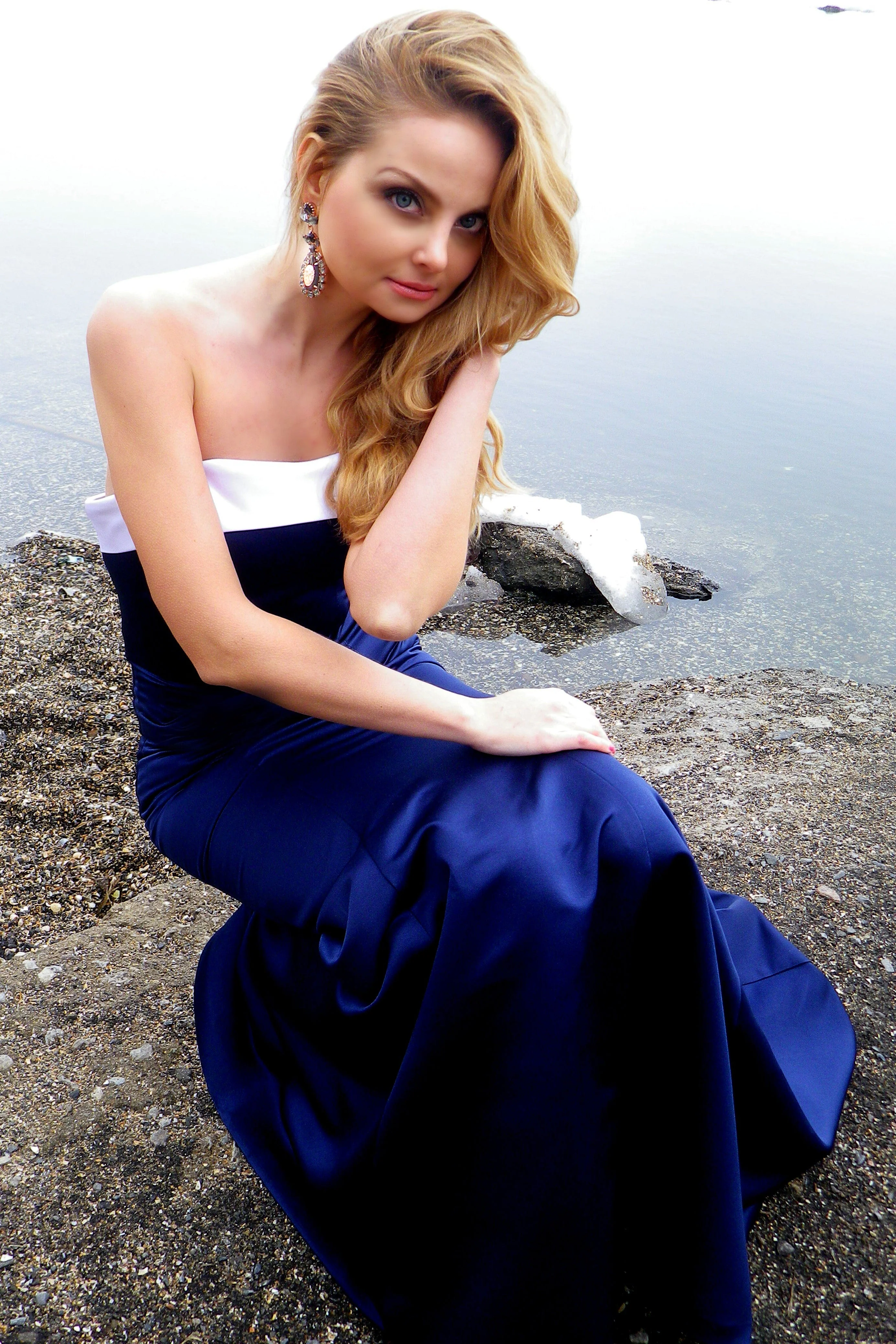 Sheath Strapless Floor Length Charmeuse Evening Dress - Image 5