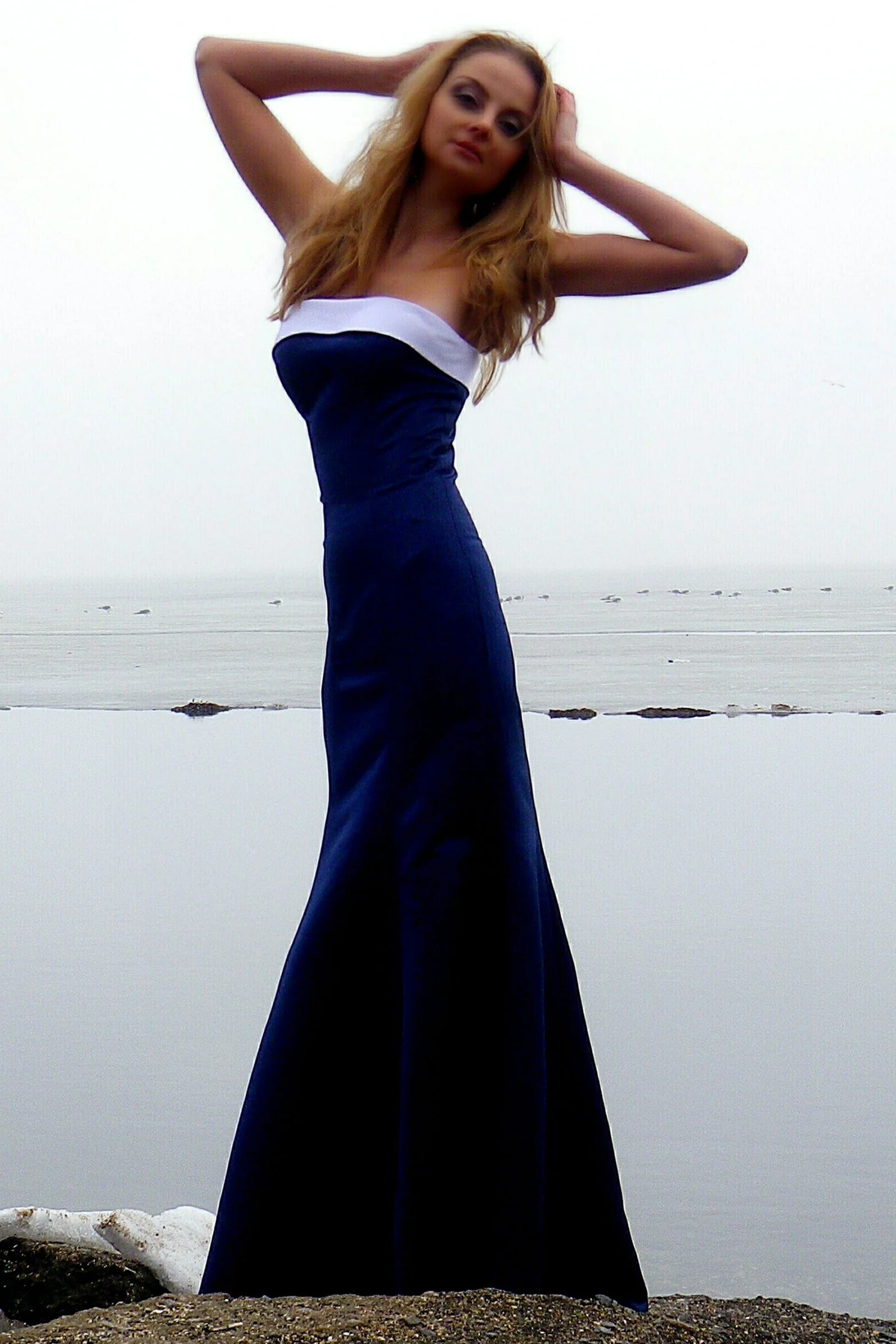 Sheath Strapless Floor Length Charmeuse Evening Dress - Image 7