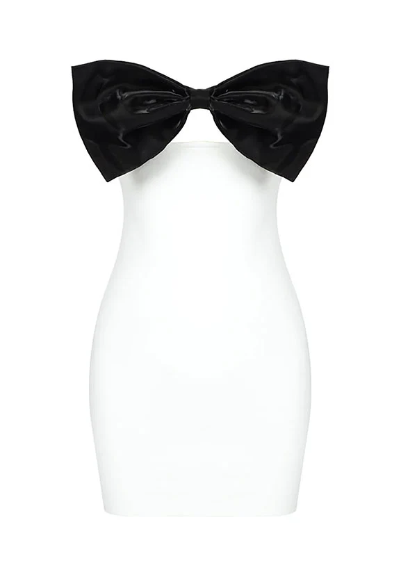 Sheath Strapless Sleeveless Short/Mini Homecoming Dresses With Bow(s) - Image 6
