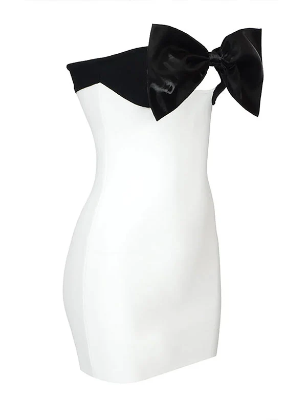 Sheath Strapless Sleeveless Short/Mini Homecoming Dresses With Bow(s) - Image 7