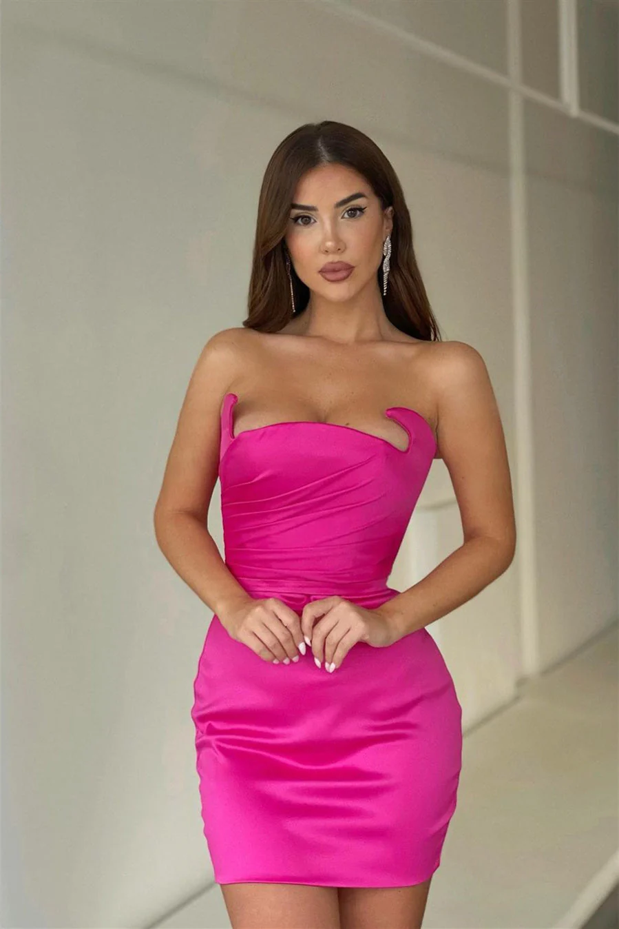 Short Mermaid Strapless Asymmetrical Mini Sleeveless Open Back Sexy Homecoming Dress - Image 2