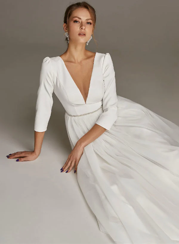 Short Wedding Dresses Sleeves - Image 2