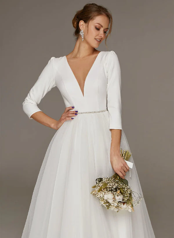 Short Wedding Dresses Sleeves - Image 3