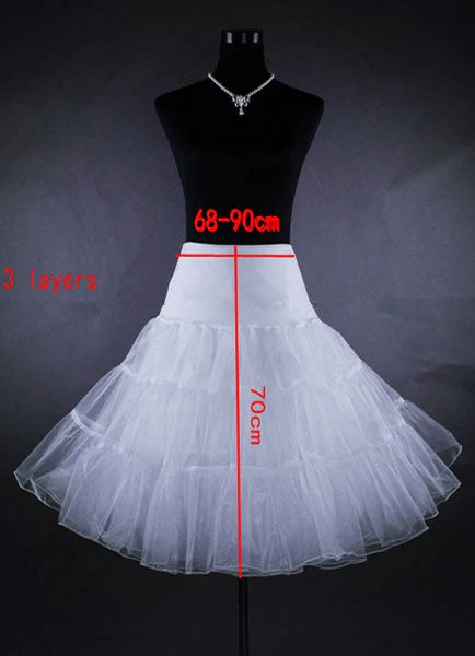 Short White Taffeta Boneless A Line Wedding Petticoats - Image 3