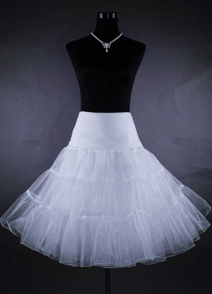 Short White Taffeta Boneless A Line Wedding Petticoats - Image 5