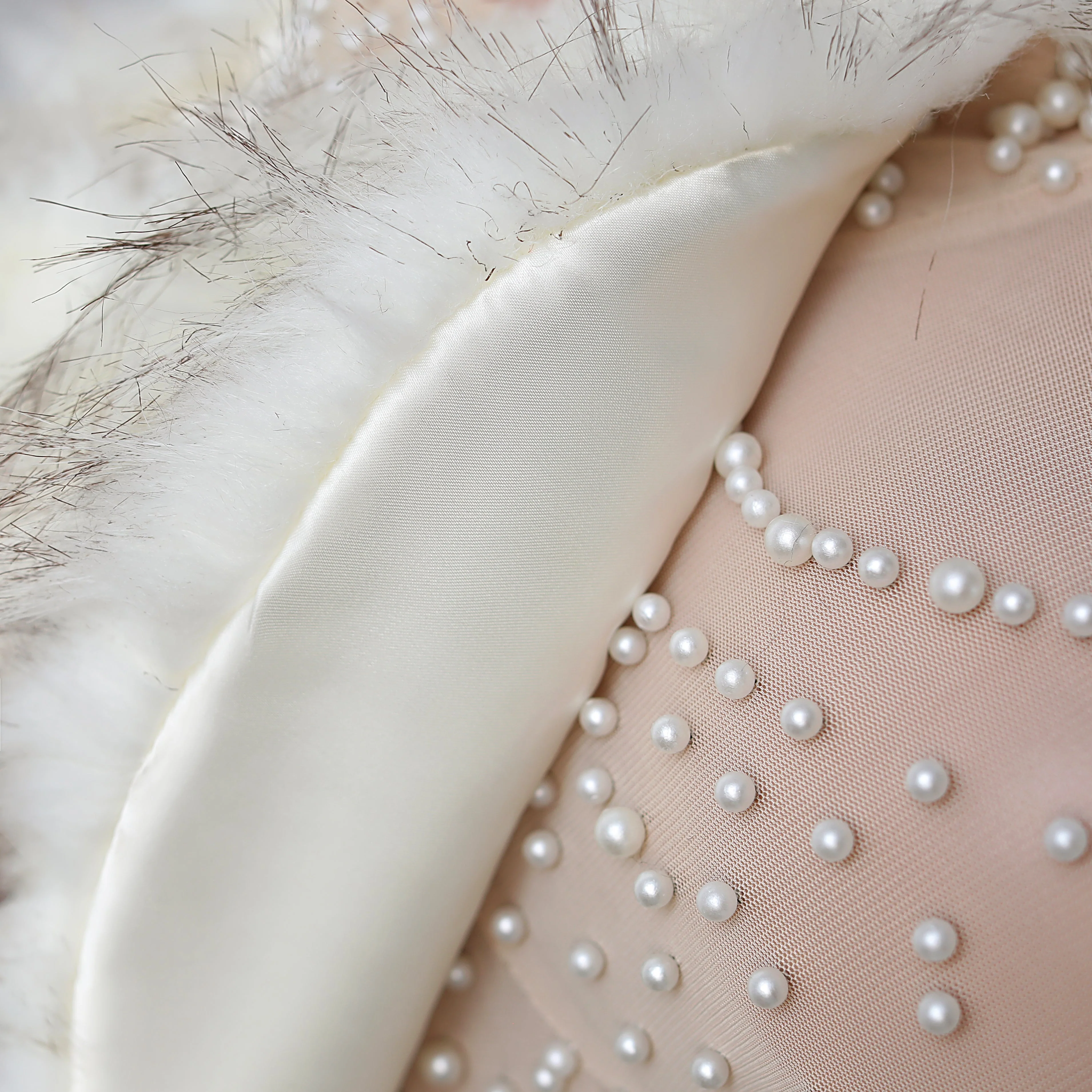 Short White with Brown Floral Winter Wraps - Image 6