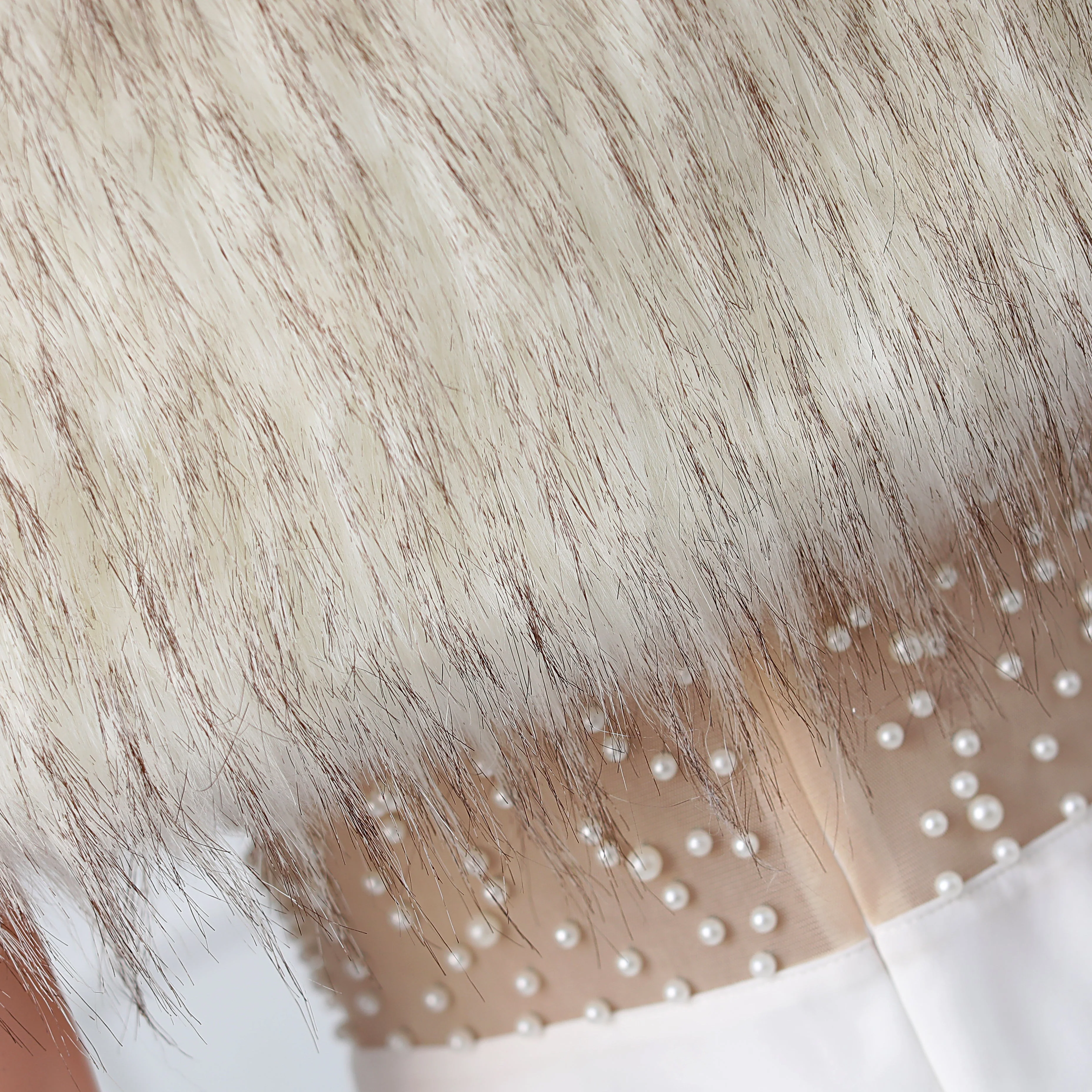 Short White with Brown Floral Winter Wraps - Image 8