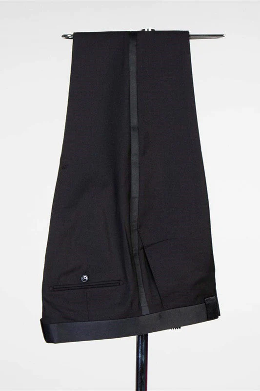 Simple Black Fashion Shawl Lapel Men Suits for Wedding - Image 3