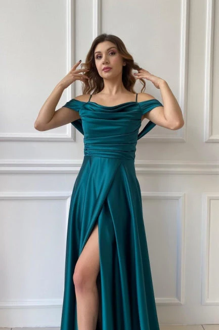 Fabulous Long Off-the-shoulder A-line Graduation Dresses Prom Dresses With Split Online - Image 3