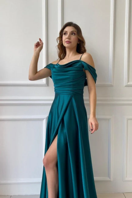 Fabulous Long Off-the-shoulder A-line Graduation Dresses Prom Dresses With Split Online - Image 4