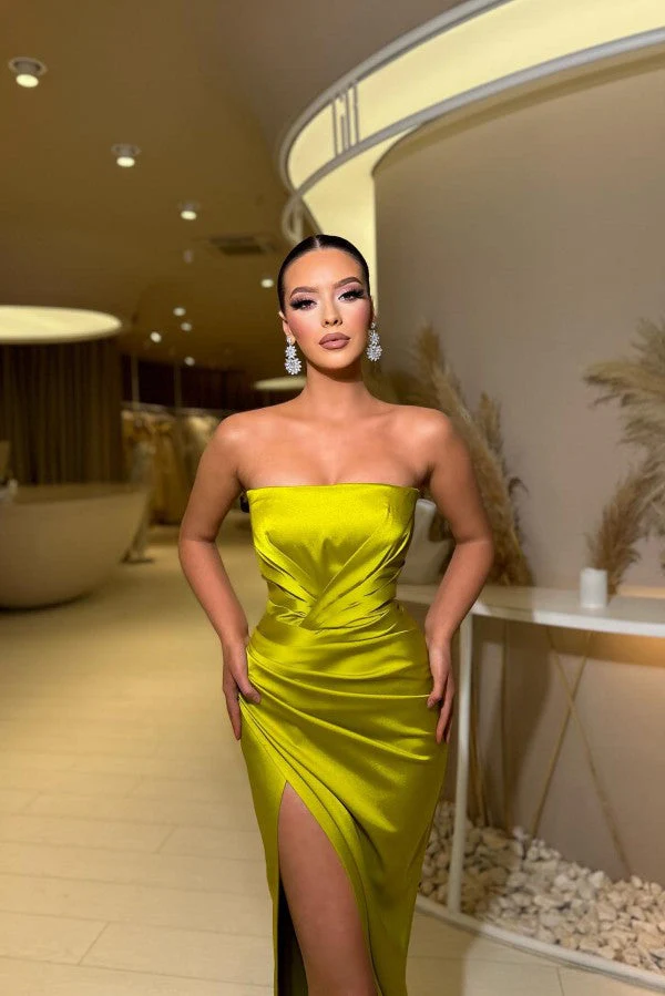Chic Classic Long Mermaid Sleeveless Prom Dresses Long Slit Online - Image 2