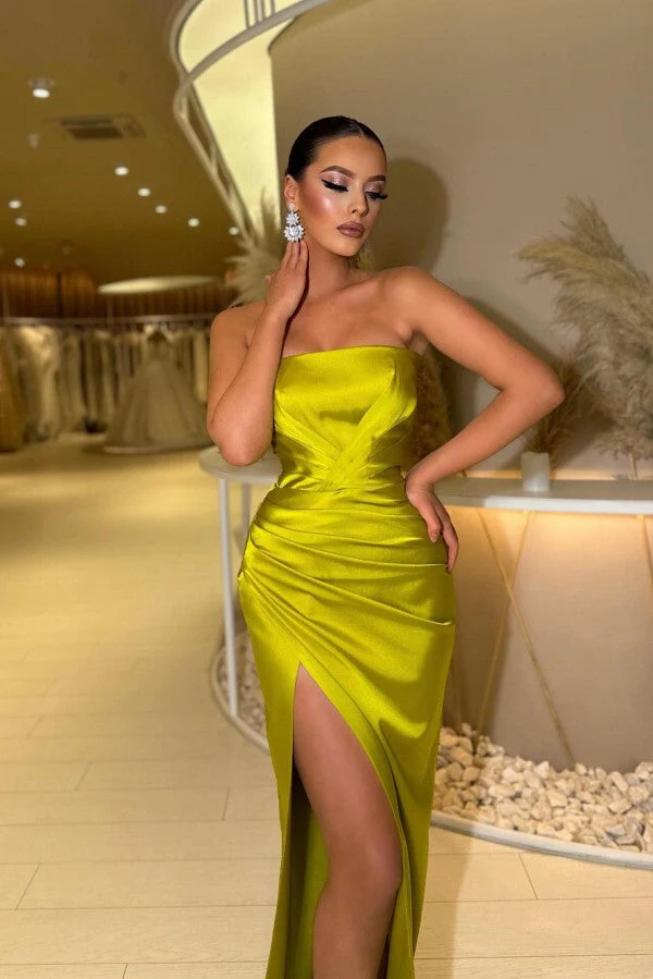 Chic Classic Long Mermaid Sleeveless Prom Dresses Long Slit Online - Image 3