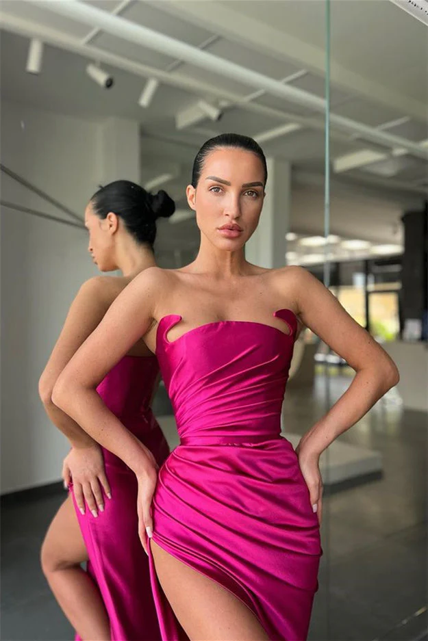 Classic Sleeveless Amazing  Slit Prom Dresses Mermaid Long - Image 2