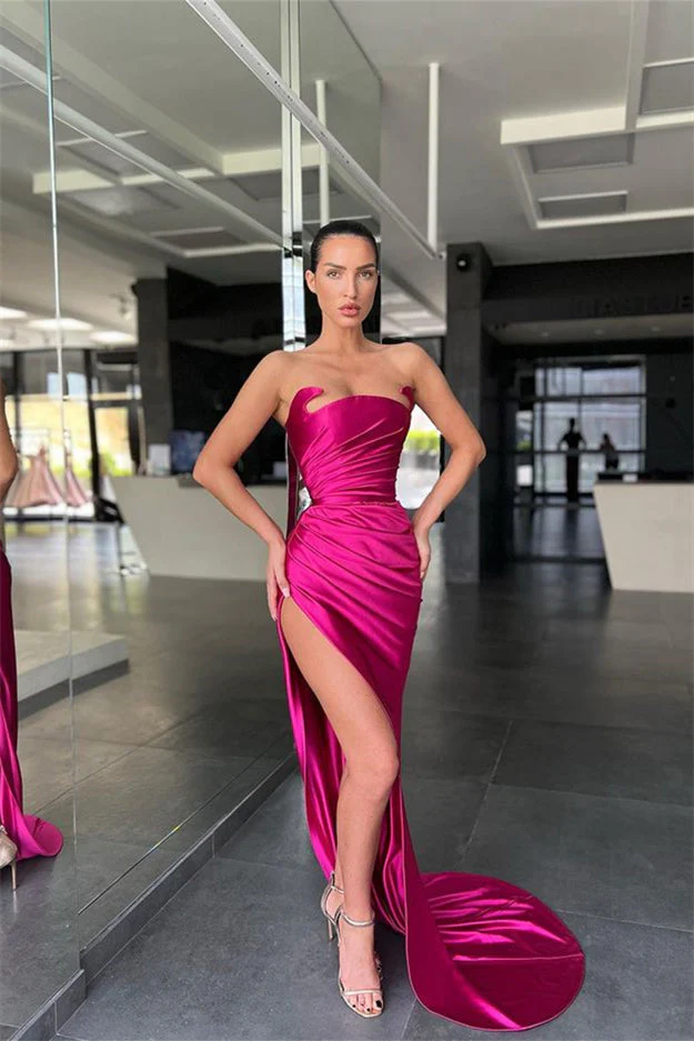 Classic Sleeveless Amazing  Slit Prom Dresses Mermaid Long - Image 3