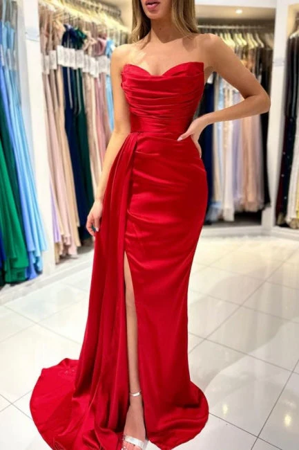 Modern Sweetheart Sleeveless Mermaid prom Dresses With Front Split - Image 2