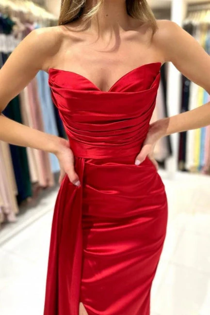 Modern Sweetheart Sleeveless Mermaid prom Dresses With Front Split - Image 5
