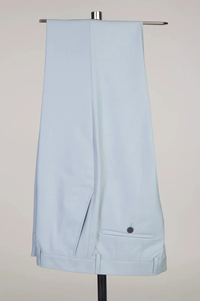 Sky Blue Peaked Lapel Double-Breasted Prom Suit - Image 3